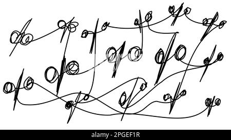One line percentage pattern on a white background.  Stock Vector