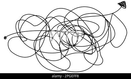 Arrow with a confusing one line upward movement on a white background. Stock Vector