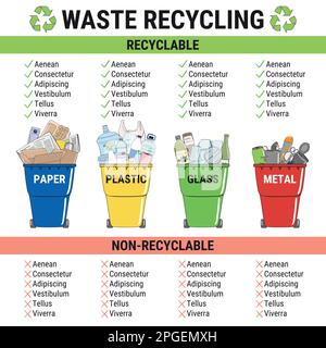 waste types icon set, Recyclable, Hazardous, Biodegradable and General ...