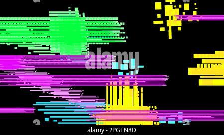 Faulty interface with glitches and frozen pink, green, blue pixels.  Stock Vector