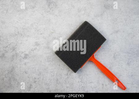 foam paint brush black sponge Stock Photo