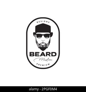 face old man muslim bearded cap cool vintage mascot logo design vector Stock Vector