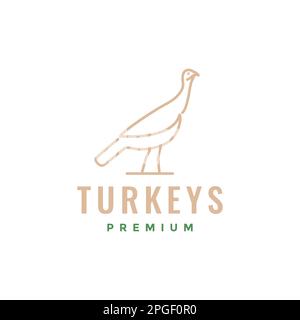 bird poultry turkeys female line feminine logo design vector Stock Vector