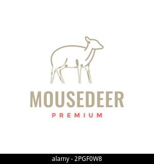 little animal forest mouse deer simple line art logo design vector Stock Vector