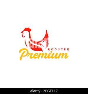 poultry chicken rooster meat comb modern simple shape logo design vector Stock Vector