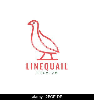 bird little beauty quails line simple logo design vector Stock Vector
