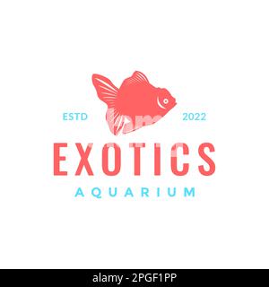 chubby fat fish gold fish aquarium beautiful colored minimal logo design vector Stock Vector