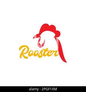 poultry chicken rooster head modern isolated shape logo design vector Stock Vector