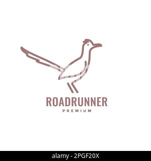 fast fun bird land roadrunner line modern minimal logo design vector Stock Vector