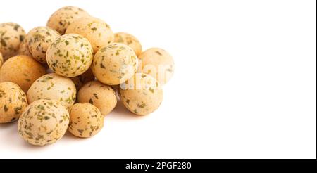 Rice Cracker Ball with Seaweed Isolated on White Background Stock Photo