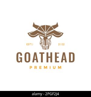 cattle livestock animal goat head polygonal minimal logo design vector Stock Vector