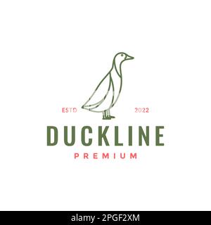 poultry bird duck cooking taste line minimal logo design vector Stock Vector
