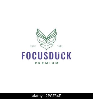 poultry animal duck face head beak focus modern logo design vector Stock Vector