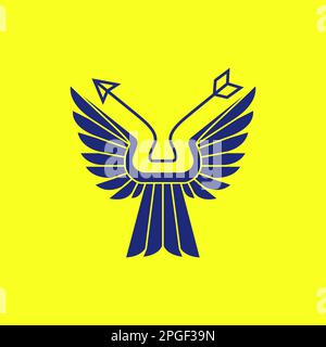 wings bird arrows clean modern minimal logo design vector Stock Vector