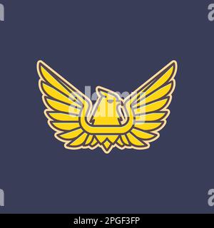 animal bird carnivore eagle wings modern flat sticker colorful logo design vector Stock Vector