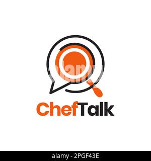 cooking chef consulting talk chat modern minimal logo design vector Stock Vector