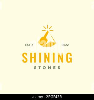 shine stone gold mount hipster logo design vector Stock Vector