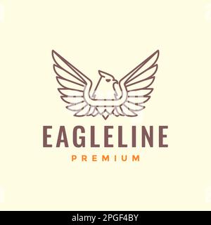 animal bird carnivore eagle wings modern line minimal logo design vector Stock Vector