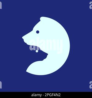 wildlife iceberg polar bear family geometric circle modern logo design design Stock Vector