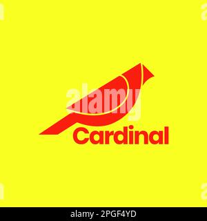 bird exotics cardinal red colored modern flat logo design design Stock Vector