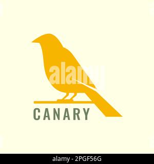 bird perched sing forest canary isolated modern logo design vector Stock Vector