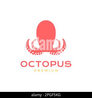creature sea ocean octopus tentacle food seafood cooking taste modern logo design design Stock Vector