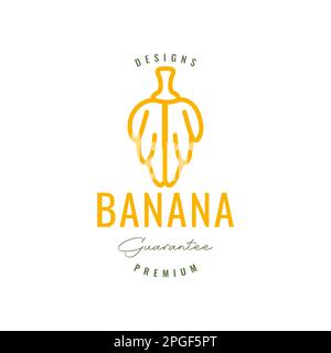 fresh fruit banana flat modern minimal colorful logo design vector Stock Vector