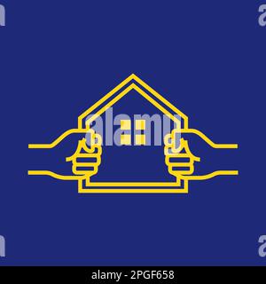 strong home house construction structure architect minimal logo design vector Stock Vector