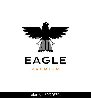 black eagle bird flying freedom modern logo design vector Stock Vector