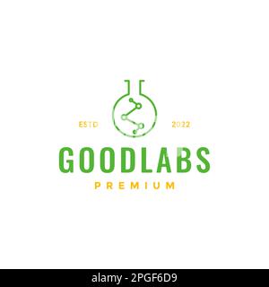 science laboratory glass dna molecule minimal logo design vector Stock Vector