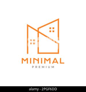 house home building futuristic minimalist architecture modern logo design vector Stock Vector