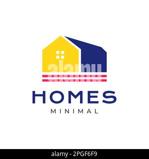 home house warehouse colorful abstract modern simple logo design vector Stock Vector
