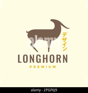 long horn deer impala savanna wildlife jungle herbivore logo design vector Stock Vector