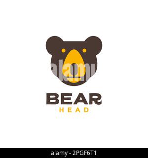 wildlife jungle forest beast honey bear cute face modern mascot logo design vector Stock Vector
