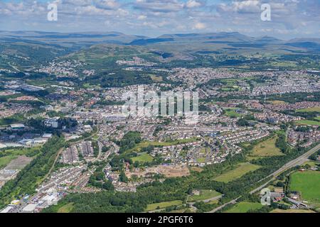 Aerial Views of Merthyr Tydfil Stock Photo