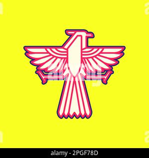 flying bird horned eagle hunting prey modern geometric colorful abstract logo design vector Stock Vector