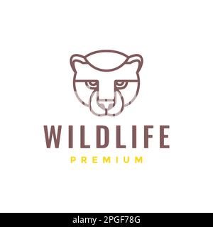 animal beast wildlife head panther culture leaves tribe ethnic geometric modern logo design vector Stock Vector