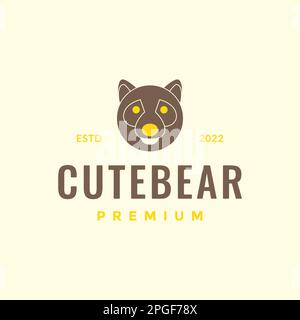 face head beast wildlife animal bear cute mascot head logo design vector Stock Vector