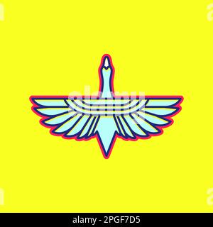 flying bird goose modern geometric colorful abstract logo design vector Stock Vector