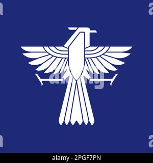 flying bird horned eagle modern geometric flat logo design vector Stock Vector