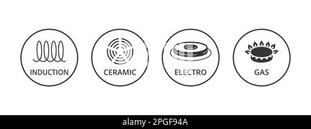 Set of cookin stove burners. Vector. Flat design. Stock Vector