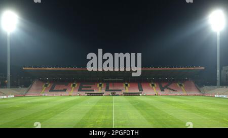 Photo taken on March 22, 2023 show Bilino Polje Stadium in Zenica, Bosnia and Herzegovina. Stock Photo