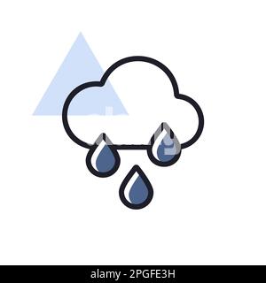 Raincloud with raindrops vector icon. Meteorology sign. Graph symbol for travel, tourism and weather web site and apps design, logo, app, UI Stock Vector