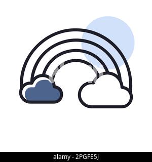 Rainbow and cloud vector icon. Meteorology sign. Graph symbol for travel, tourism and weather web site and apps design, logo, app, UI Stock Vector