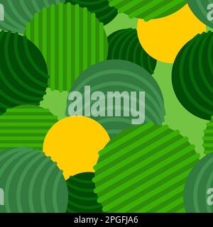 Fields and arable land background. Round pattern seamless. Stock Vector