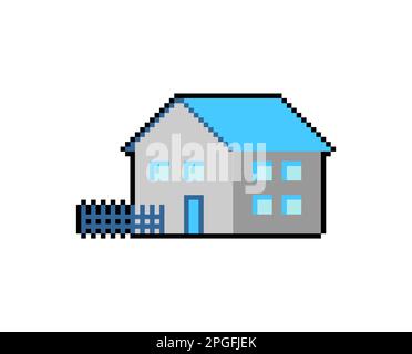 Farm pixel art. icon Ranch 8 bit. pixelated Vector illustration Stock Vector