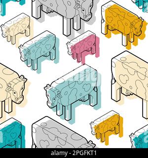 Cow pattern seamless. Cows background. Baby fabric texture Stock Vector