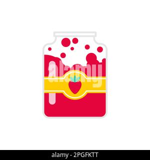 Jar of jam isolated. Vector illustration Stock Vector
