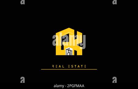Real Estate letters Initials Monogram logo GK , KG Stock Vector