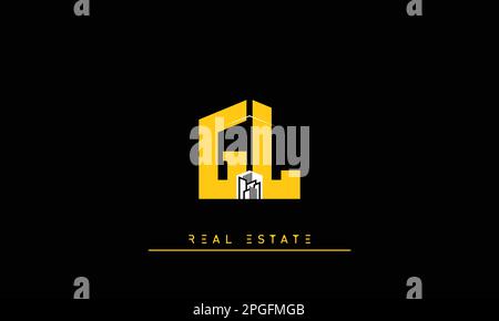 Real Estate letters Initials Monogram logo GL , LG Stock Vector
